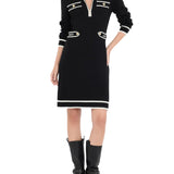 Abito in maglia LiuJo con profili a contrasto nero/bianco