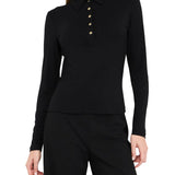 Polo LiuJo con bottoni oro nero