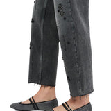 Jeans LiuJo straight con dettagli gioiello in black denim