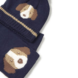 Set cappello e sciarpa neonato blu