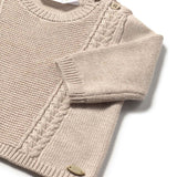 Girocollo neonato lavorato sabbia