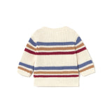 Girocollo neonato lavorato a righe beige multi