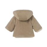 Trench neonato imbottito in velluto marrone