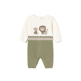 Pagliaccetto in maglia tricot neonato verde multi