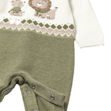 Pagliaccetto in maglia tricot neonato verde multi