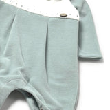 Tutina con colletto in ciniglia neonato ghiaccio