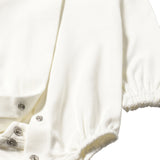 Body neonata a manica lunga con colletto ecrù