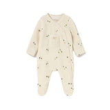 Pagliaccetto in ciniglia unisex beige/salvia