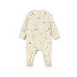 Pagliaccetto in ciniglia unisex beige/salvia
