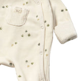 Pagliaccetto in ciniglia unisex beige/salvia