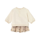 Completo gonna tulle e felpa neonata beige
