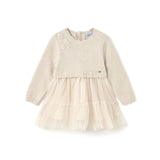 Abito combinato in maglia tricot neonata sabbia