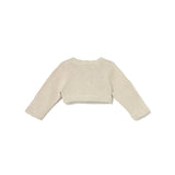 Cardigan corto con bottoni neonata champagne