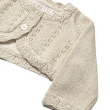 Cardigan corto con bottoni neonata champagne