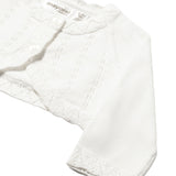 Cardigan corto neonata ecrù