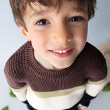 Girocollo manica lunga colorblock prugna