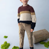 Girocollo manica lunga colorblock prugna