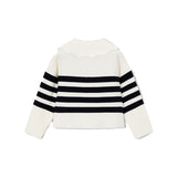 Girocollo a righe bambina latte