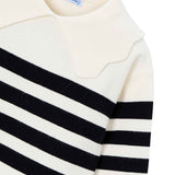 Girocollo a righe bambina latte