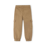 Pantalone cargo stretch bambino caramello