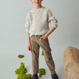 Pantalone cargo stretch bambino caramello