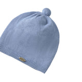 Cappello neonato in maglia celeste