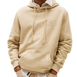 Felpa con cappuccio e logo sul petto beige