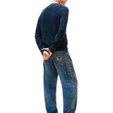 Girocollo linear raglan blu