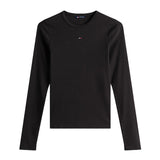 T-shirt maniche lunghe slim essential nero