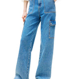 Jeans Claire Cargo denim medio