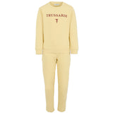 Completo tuta chela felpa con logo ricamato e jogger giallo