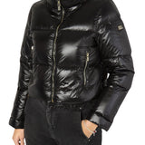 Piumino corto crop Yes Zee donna collo alto nero