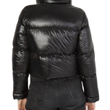 Piumino corto crop Yes Zee donna collo alto nero