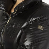 Piumino corto crop Yes Zee donna collo alto nero