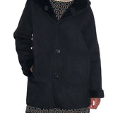 Cappotto Yes Zee donna reversibile teddy con cappuccio nero