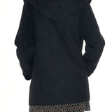 Cappotto Yes Zee donna reversibile teddy con cappuccio nero
