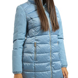Piumino parka Yes Zee donna con cappuccio e finto gilet removibile polvere