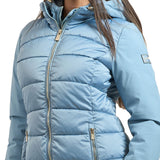 Piumino parka Yes Zee donna con cappuccio e finto gilet removibile polvere