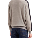 Maglione in tessuto a nido d'ape tortora