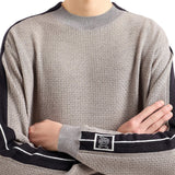 Maglione in tessuto a nido d'ape tortora