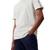 T-shirt manica corta logo tape avorio