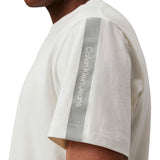 T-shirt manica corta logo tape avorio