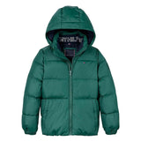 Piumino zip cappuccio essential verde