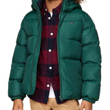 Piumino zip cappuccio essential verde