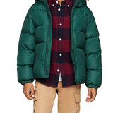 Piumino zip cappuccio essential verde