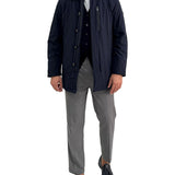 Cappotto trench in softshell blu