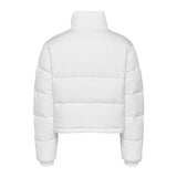 Piumino crop senza cappuccio bianco