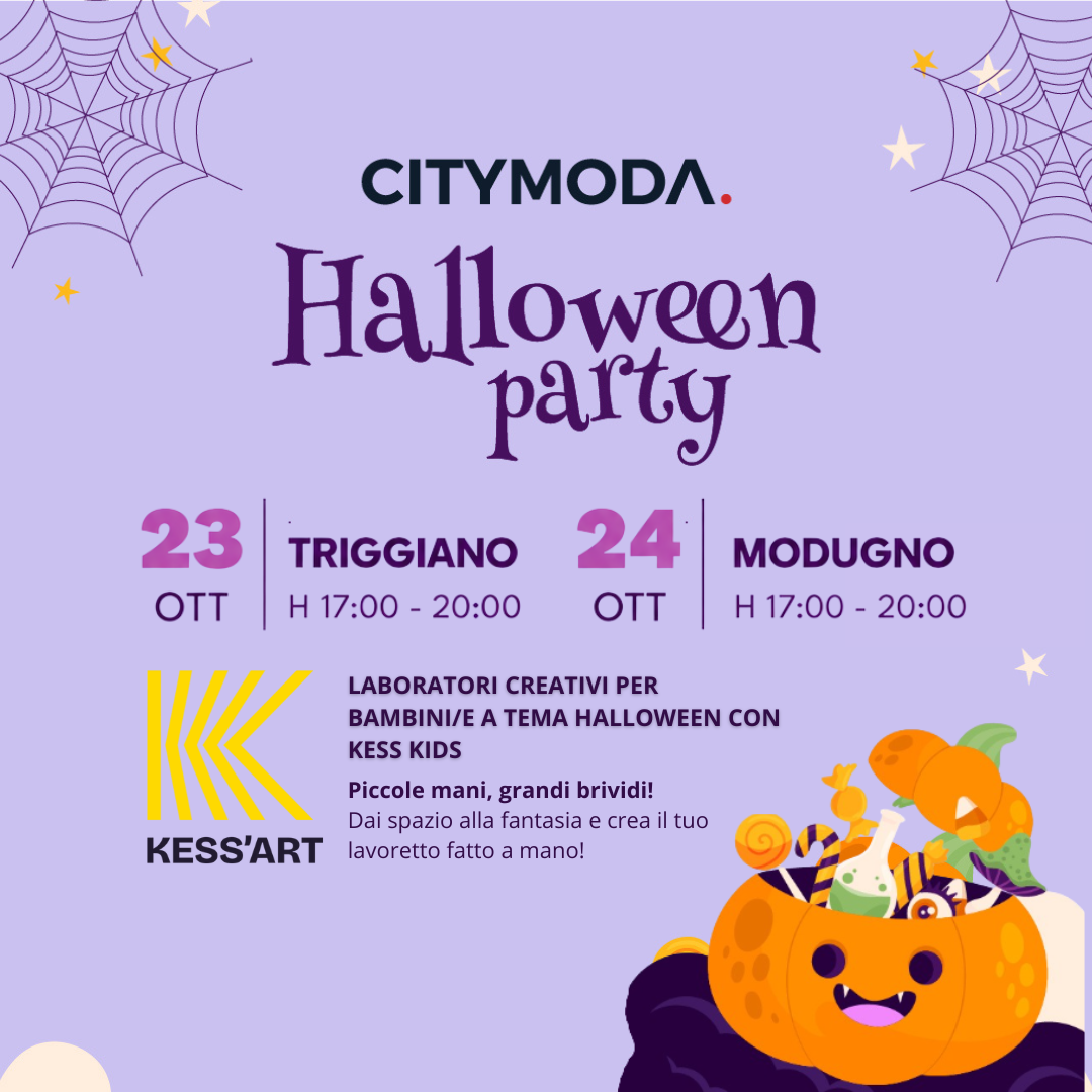Halloween Party CityModa: tornano i laboratori creativi per bambini/e con KESS’KIDS