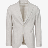 Giacca Napoli monopetto in cotone Principe di Galles beige