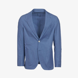 Giacca Napoli monopetto in cotone stretch melangiato denim